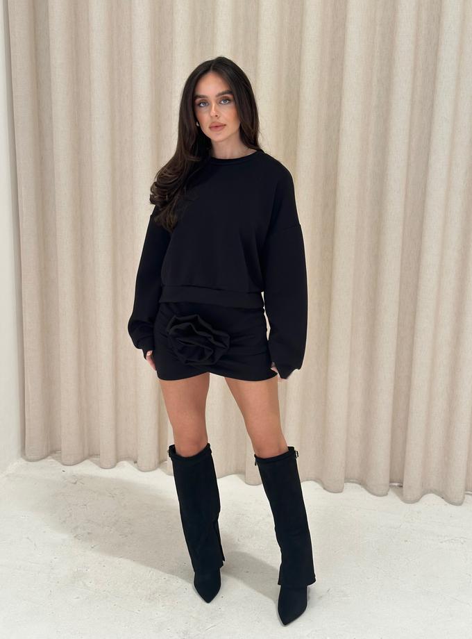 Caramellauk DELILAH Long Sleeved Jumper & Mini Skirt Co-Ord In Black Free shipping