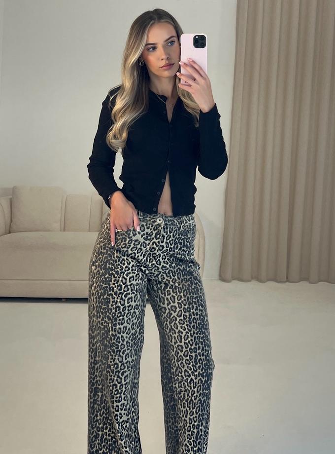 Caramellauk LEO Wide Leg Jeans in Leopard Print Best Price